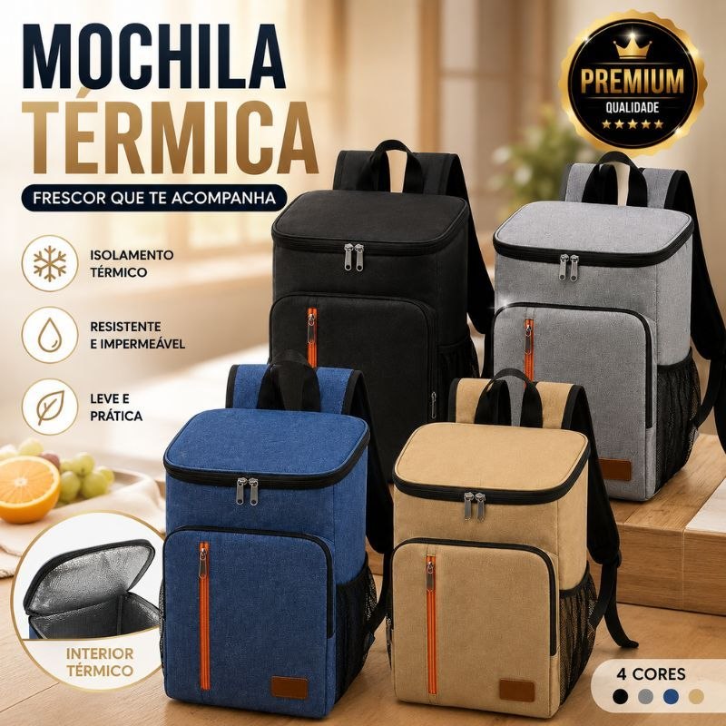 Mochila Térmica Grande Capacidade Cooler Portátil Piquenique Quente Frio Não colocar gelo ou...