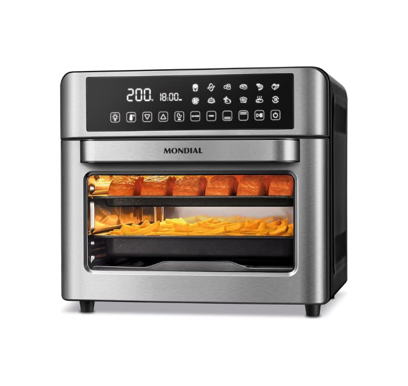 MONDIAL Fritadeira Air Fryer Forno Oven Digital 25L, Preto/Inox, 2200W, 220V - AFO-25L-BI