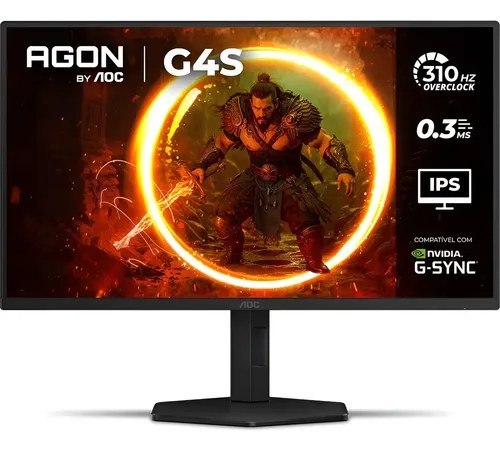 ➡️ Monitor Gamer Aoc Agon G4s 25" 310Hz 0.3ms Hdr400 Ips Base Ajustável 25G4s/P Preto