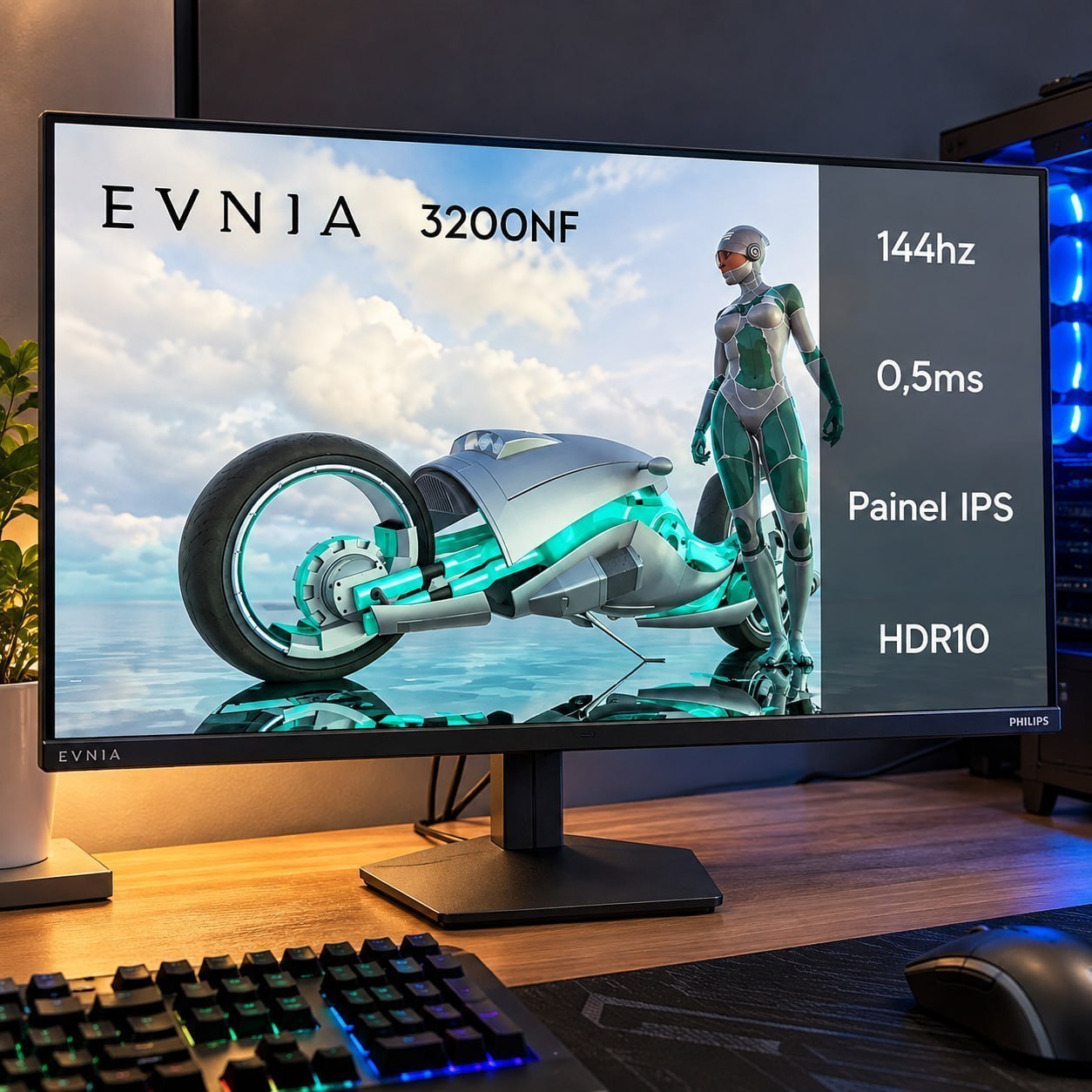 Monitor Gamer Phillips Evnia 23,8 Led Fhd 144hz 127/220v
