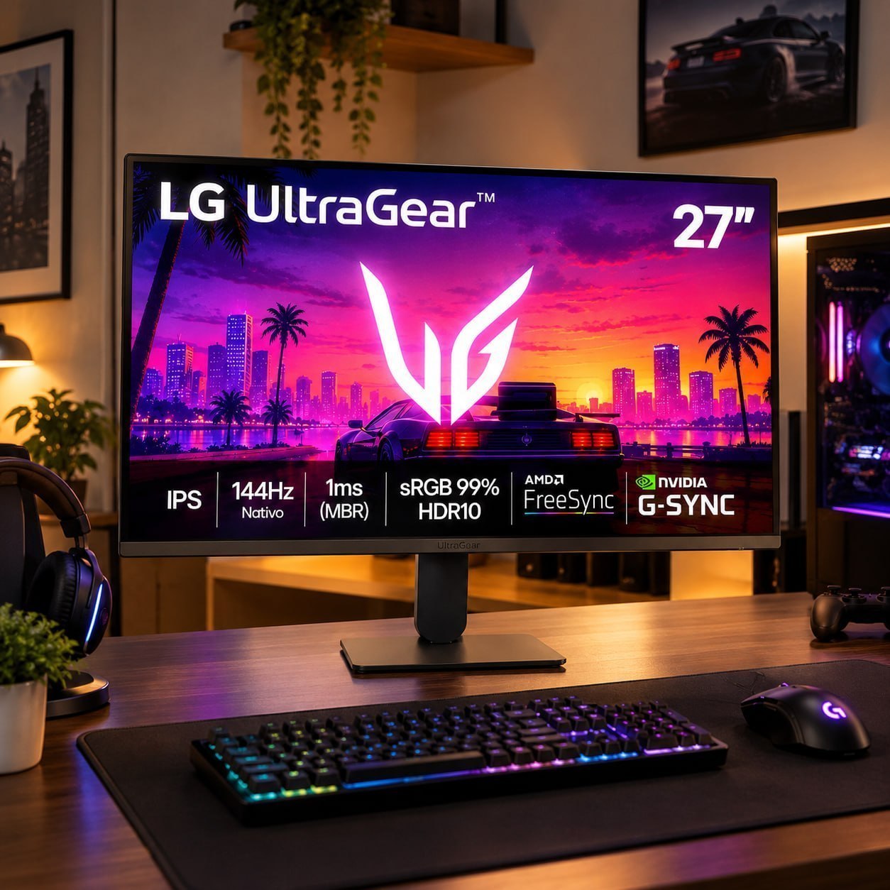 Monitor LG Ultragear 27 , 144hz, 1ms(mbr), Preto - 27g411b