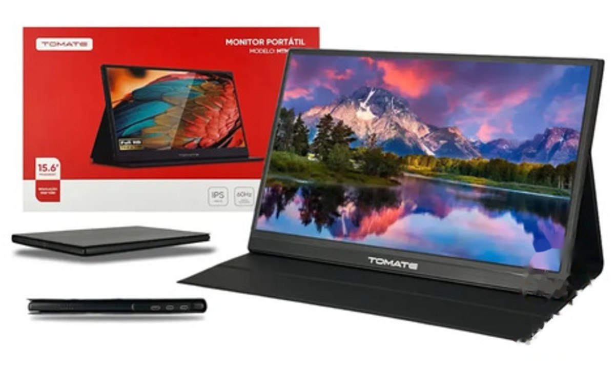 ➡️ Monitor Portátil Full Hd 15.6 Notebook, Celular, Games C/ Cor Preto