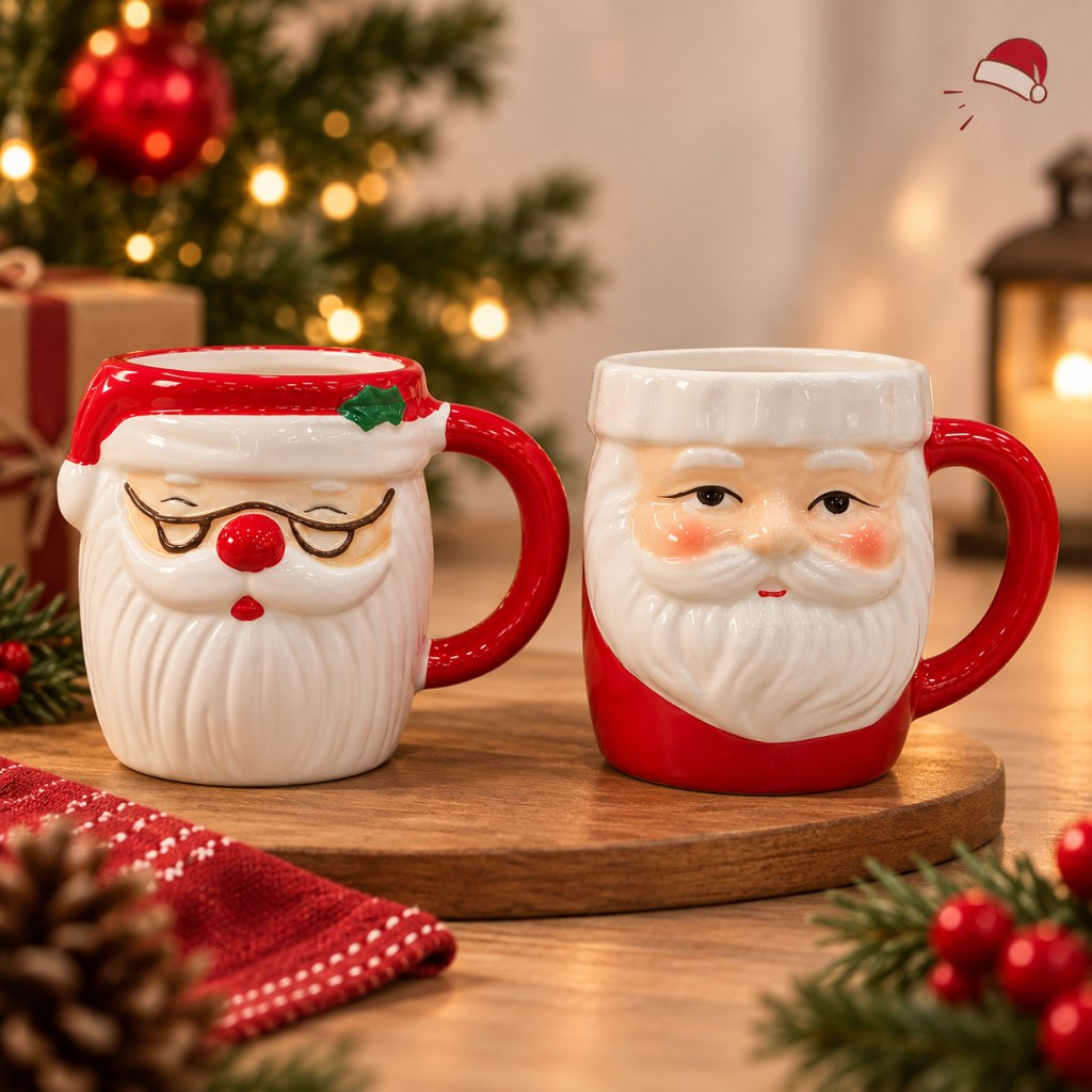*🆘MUITO FOFINHO 🥹CANECA DE NATAL PORCELANA PAPAI NOEL 330 ML.*