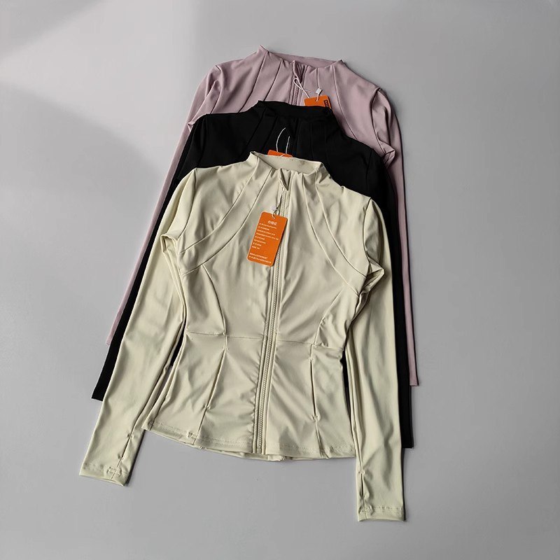 Mulheres Jaqueta Esportiva Zip Fitness Yoga Camisa Treino Correndo Casacos Quente Ginásio Ma...