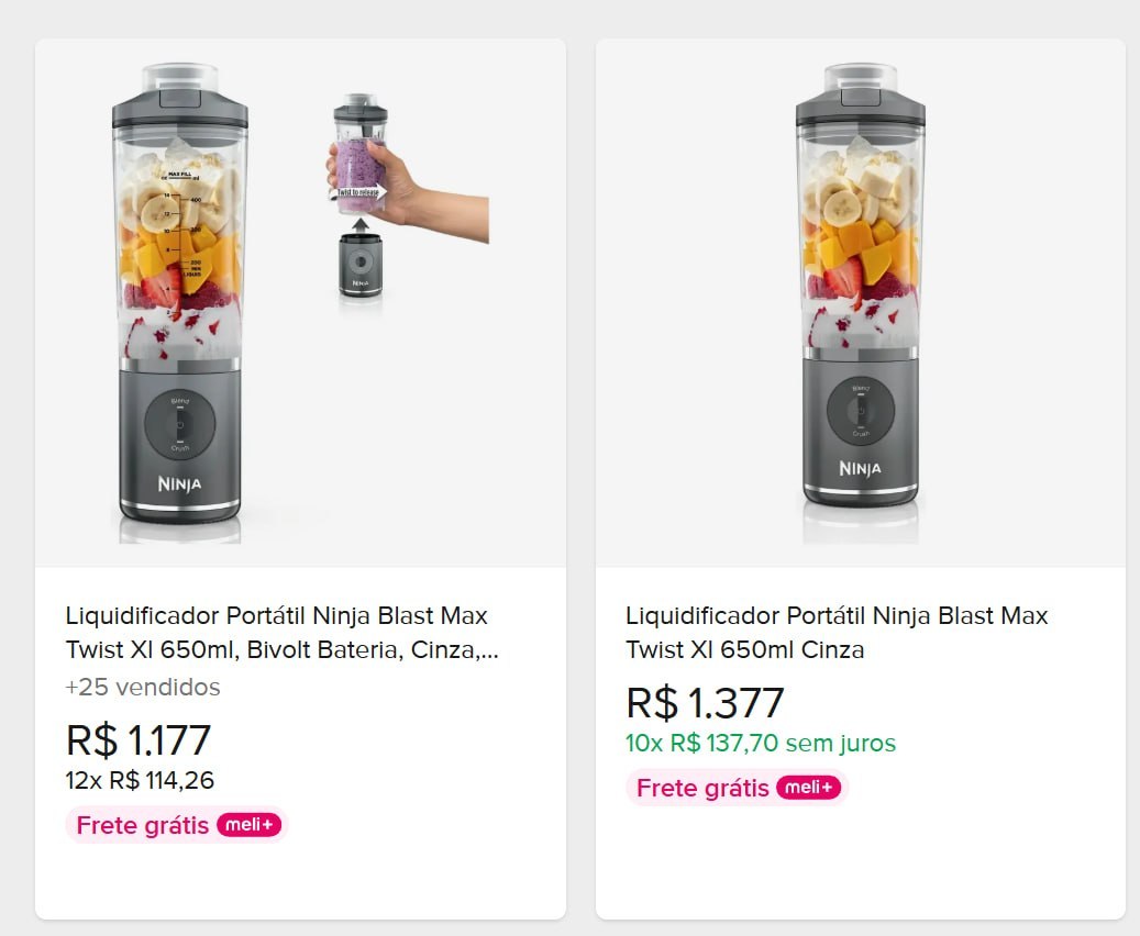 ➡️ Ninja Blast Max, liquidificador portátil + Twist & Go, Smoothie pessoal, blend, Ice Crush...
