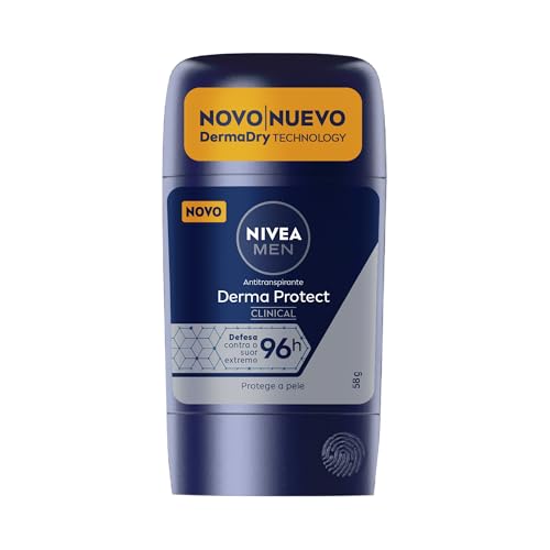 NIVEA MEN Desodorante Antitranspirante Stick Derma Protect Clinical 58g, Defesa Intensa 96h,...
