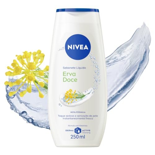 NIVEA Sabonete Líquido Erva Doce 250ml, Limpeza Corporal, Pele Macia, Vitaminas, Equilíbrio...