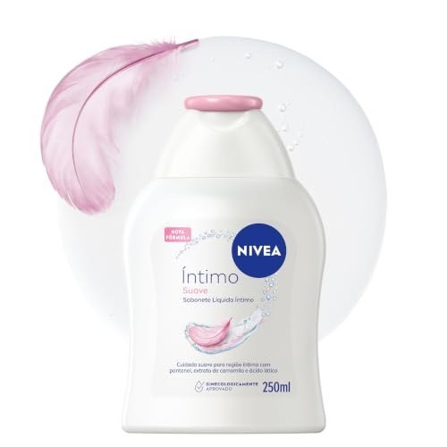 NIVEA Sabonete Líquido Íntimo Suave 250ml, Limpeza Delicada, Mantém pH Natural, Extrato de C...