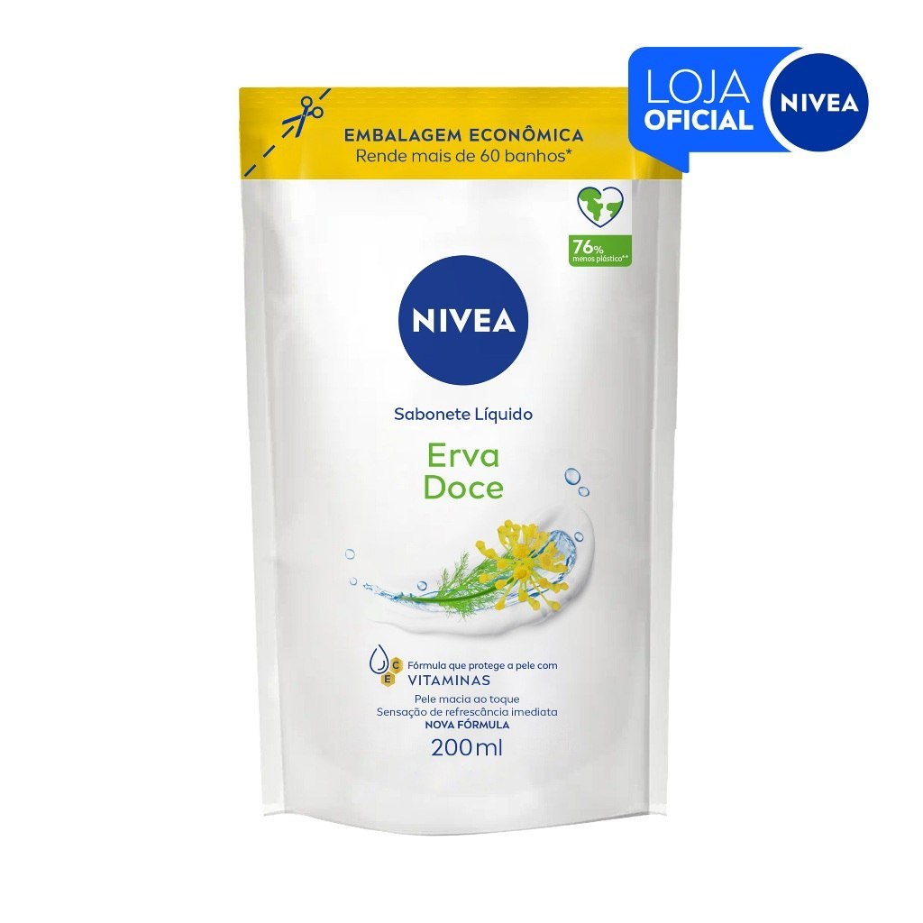 NIVEA SABONETE LÍQUIDO REFIL ERVA DOCE 200ML