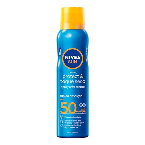 NIVEA SUN Protetor Solar Spray Protect & Toque Seco FPS 50 200ml, Alta Proteção UVA/UVB, Efe...