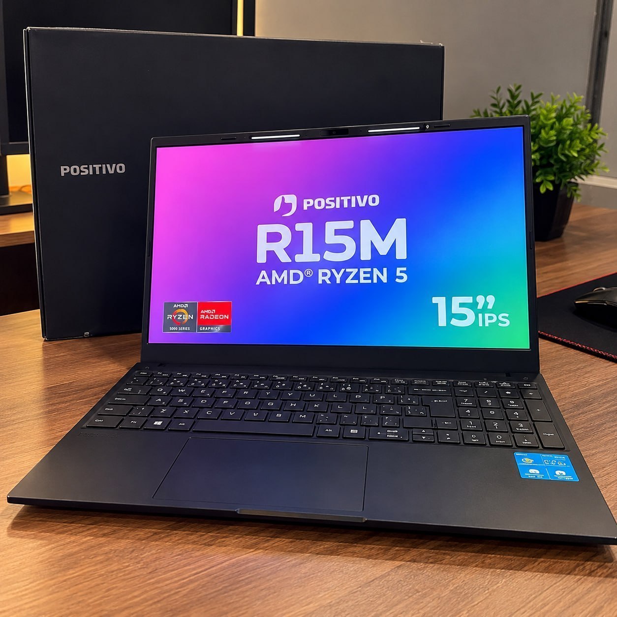 Notebook Positivo Vision R15M AMD Ryzen 5-5625U Linux 8GB RAM 256GB SSD Wi-Fi 6 Tela 15” Ful...