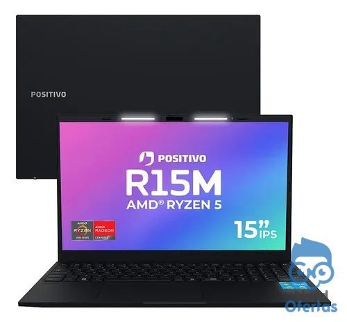 ➡️ Notebook Positivo Vision R15M AMD Ryzen 5-5625U Linux 8GB RAM 256GB SSD Wi-Fi 6 Tela 15”...