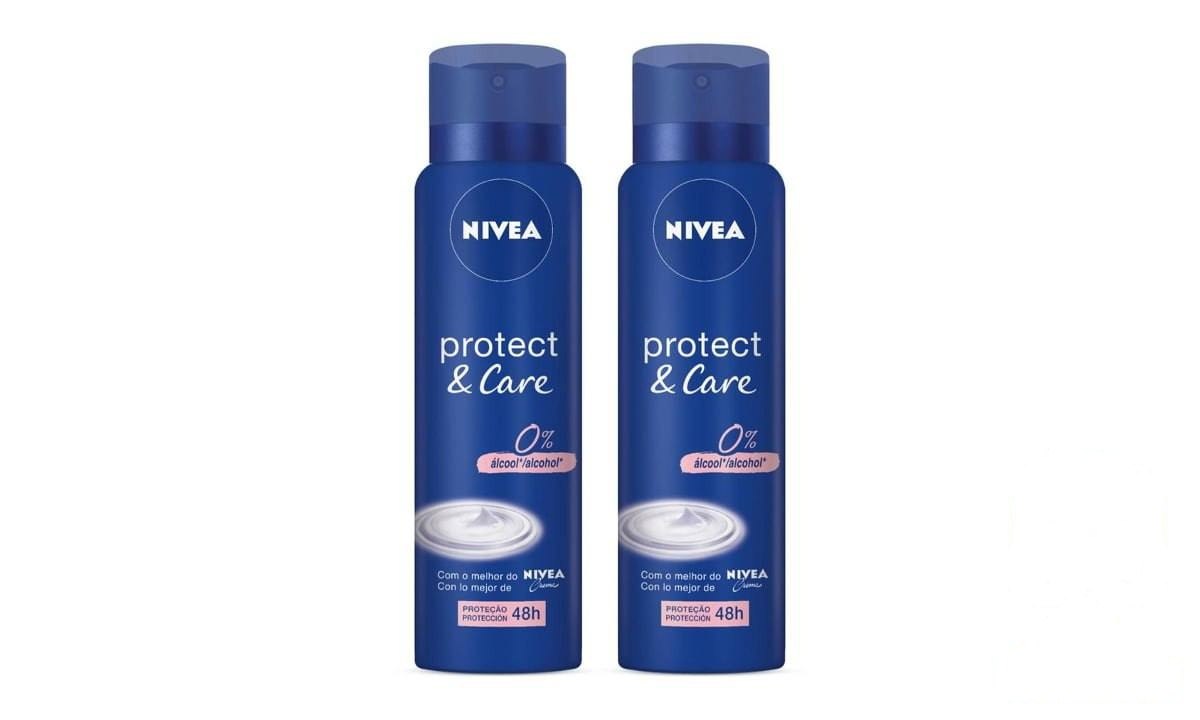 ➡️ PACK DESODORANTE ANTITRANSPIRANTE AEROSSOL 48H NIVEA PROTECT &AMP; CARE 2 UNIDADES 150ML