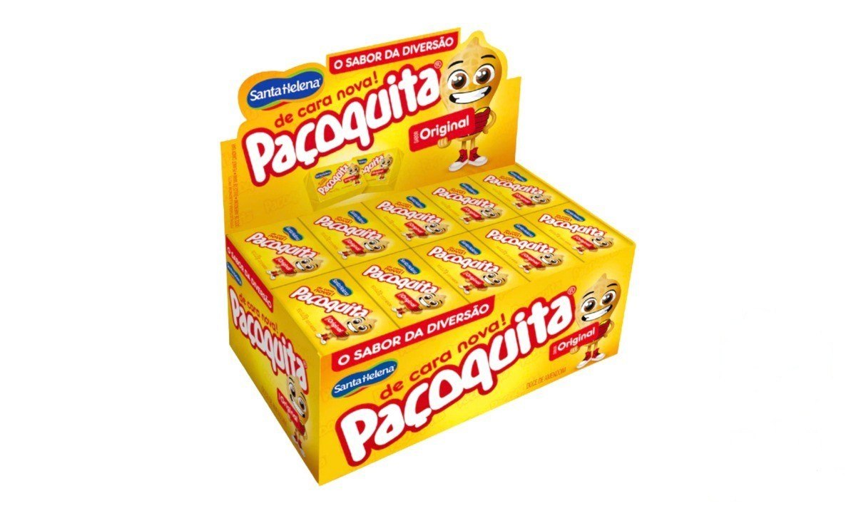 ➡️ PAÇOCA QUADRADA PAÇOQUITA C/50 UNIDADES 1KG FESTA JUNINA SANTA HELENA