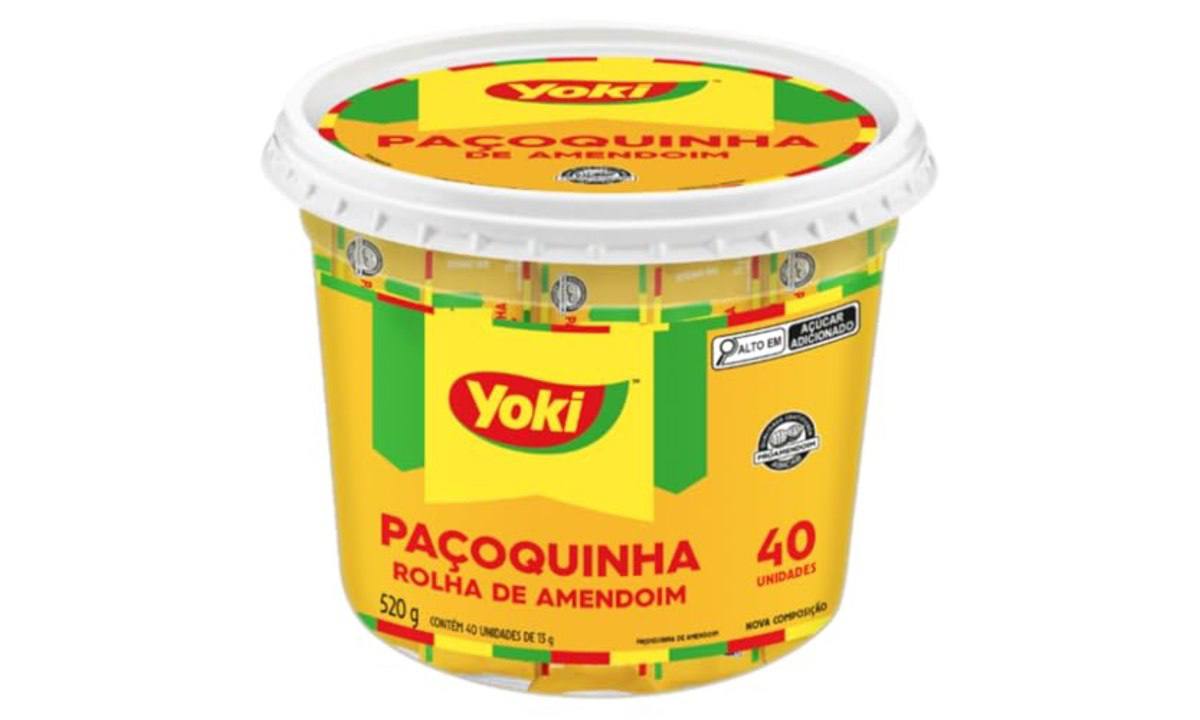➡️ Paçoquinha Amendoim Yoki Pote Rolha 520g 40 Unidades de 13g Cada