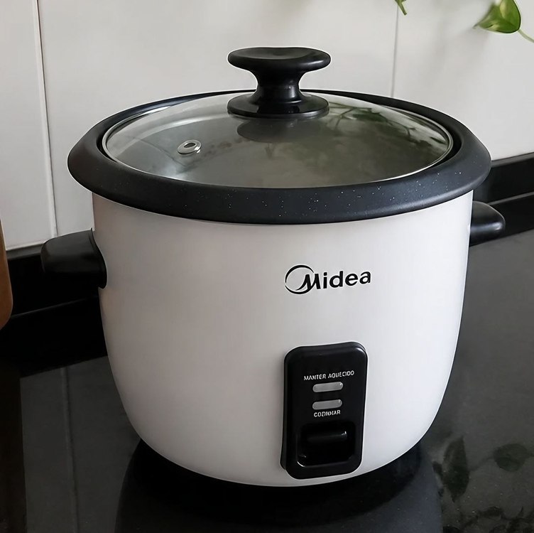 Panela De Arroz Elétrica Midea 7 Xícaras Cozimento Á Vapor Com Tampa De Vidro