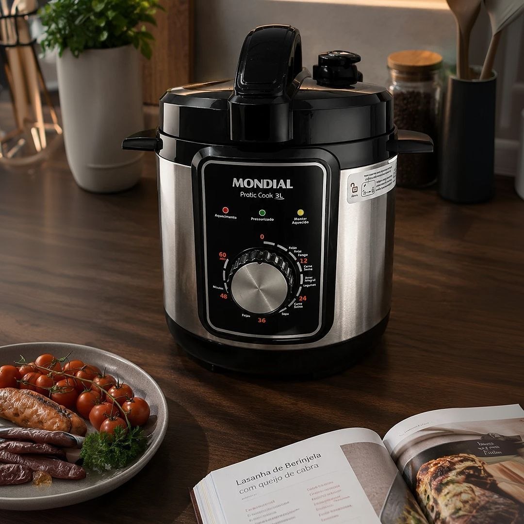 Panela de Pressão Elétrica 3L Mondial 700W - PE-47-3L-I 127V