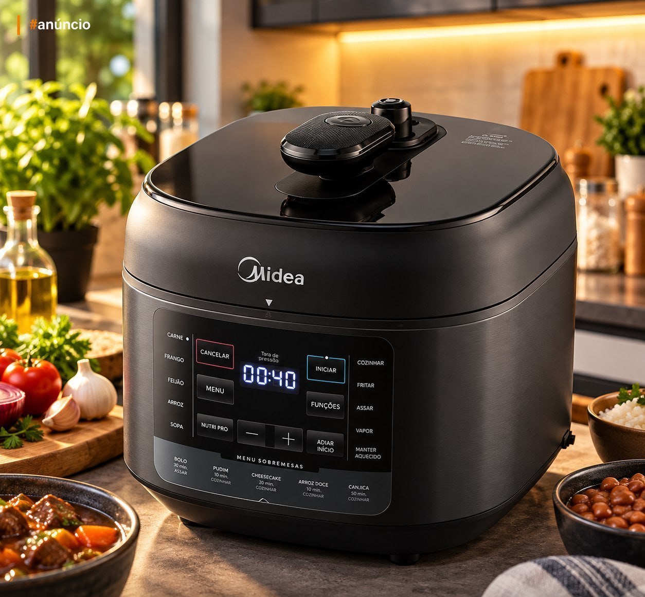 Panela De Pressão Elétrica 5l Nutripro Preta Midea
