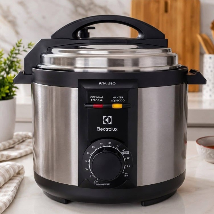 Panela de Pressão Elétrica Electrolux 5L Cor Inox Efficient por Rita Lobo PCE20