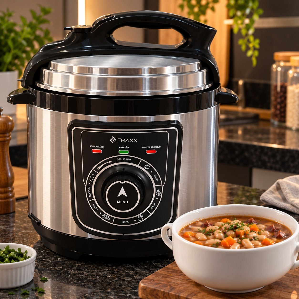 Panela De Pressão Elétrica Fmaxx Kitchen Chef 4 Litros 800w 60hz