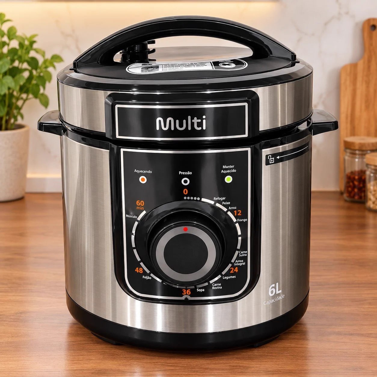Panela de Pressão Elétrica Mecânica 11 Funções 6L 1000W GO50 - Multilaser