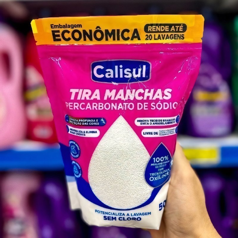 Percarbonato 100% Puro Tira Manchas Roupas Brancas e Coloridas