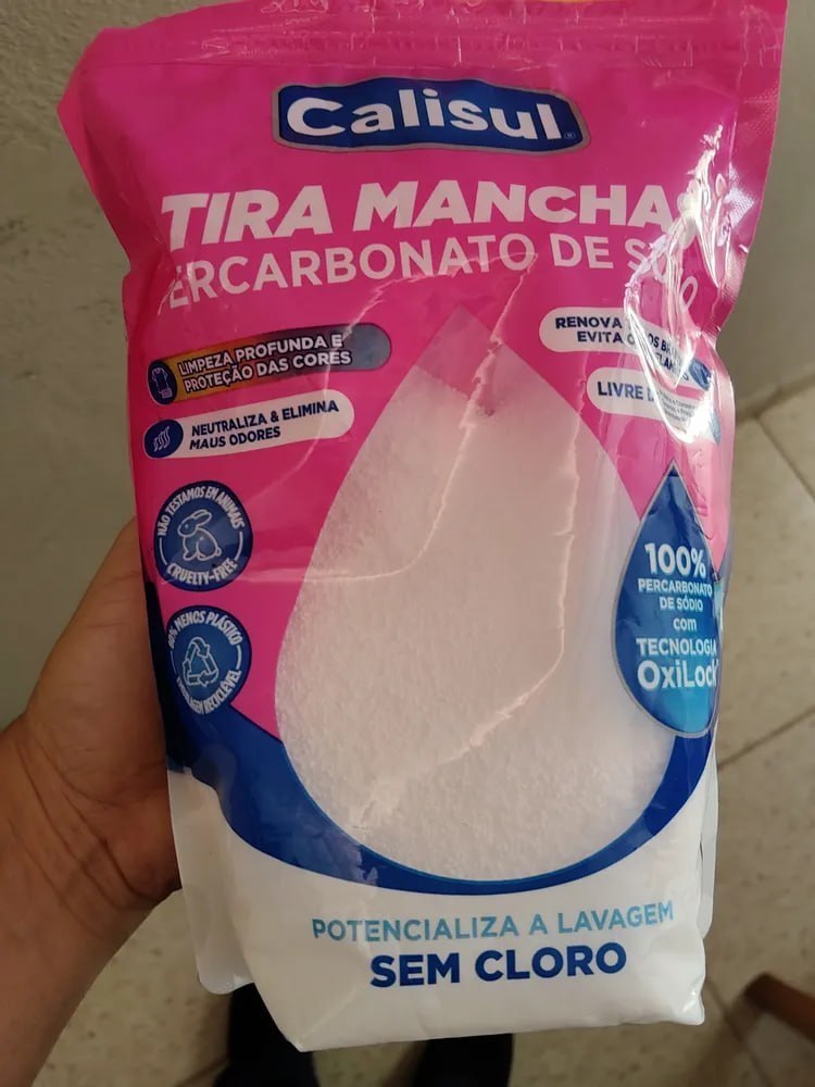 Percarbonato de Sódio 1kg 100% Puro Tira Manchas em Pó Sem Cloro, Biodegradável e Seguro par...