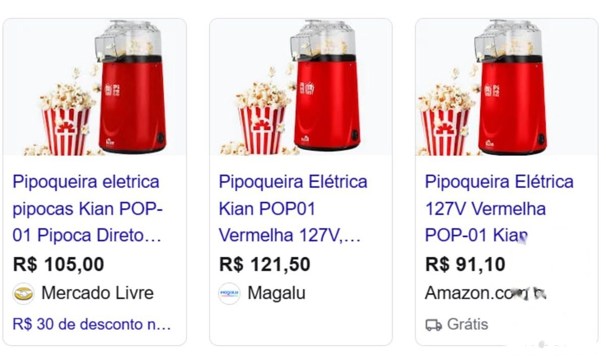 ⚠️ Pipoqueira Pipoca Elétrica 1200w Vermelha Pop01 - Kian