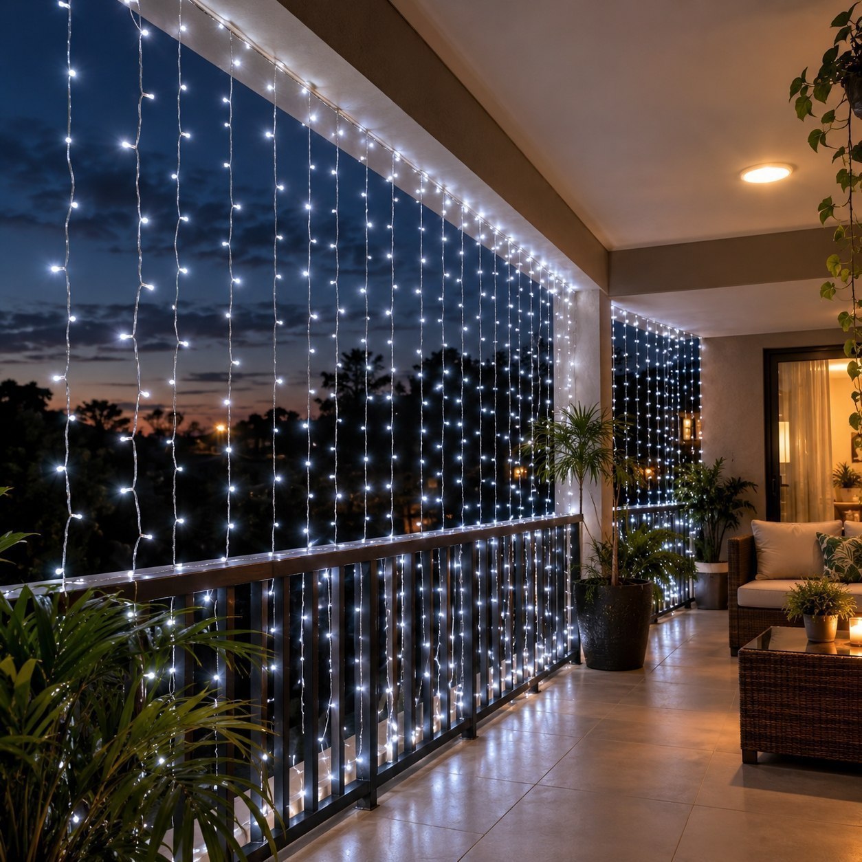 Pisca Cortina 300 Leds 3x3m Usb Ip44 8 Modos Iluminação Luzes Fada Decoração De Natal