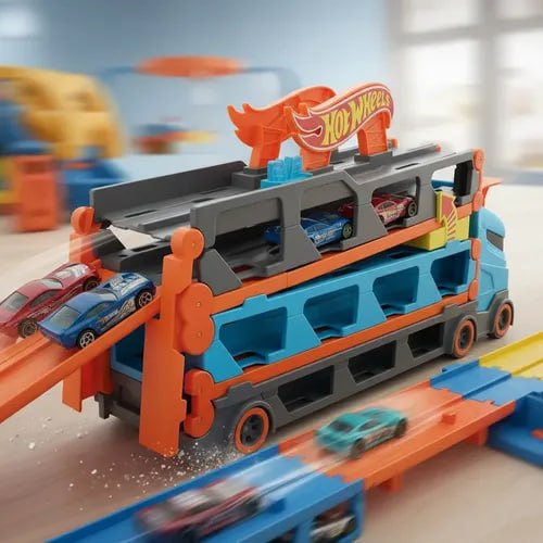 Pista de Carrinho com 3 Carrinhos Hot Wheels Guincho Mattel GVG37
