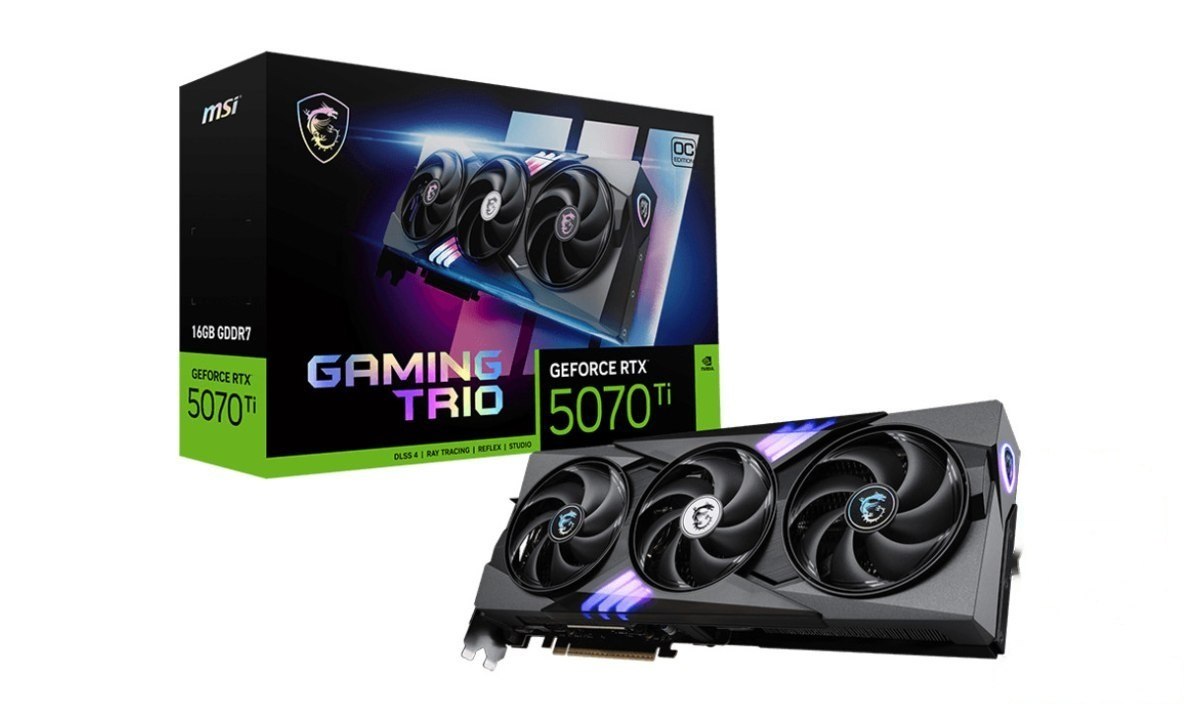 ⚠️ PLACA DE VÍDEO MSI NVIDIA GEFORCE RTX 5070 TI GAMING TRIO OC,16GB GDDR7 912-V531-272