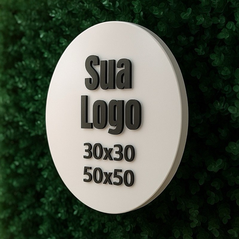 Placa Decorativa Redonda Painel Sua LOGO Personalizado Quadro Sua Foto Decoração Loja Peça M...