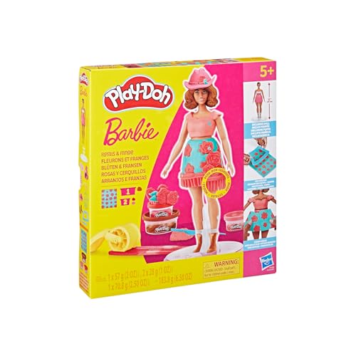 Play-Doh, Massinha de Modelar Infantil, Barbie Florals and Fringe - Conjunto de Brinquedo co...