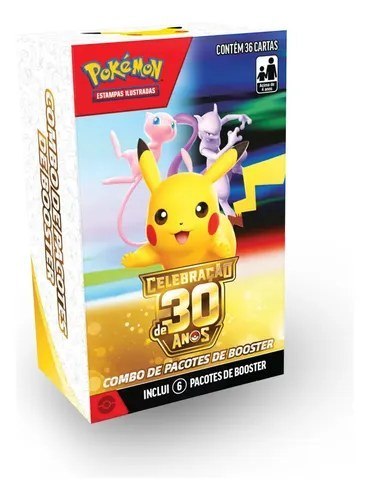 ⚠️ Pokémon Tcg 30 Anos Mini Booster Box Com 6 Boosters Ptbr