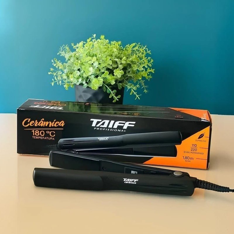 Prancha Cerâmica Taiff Profissional 180° Preto