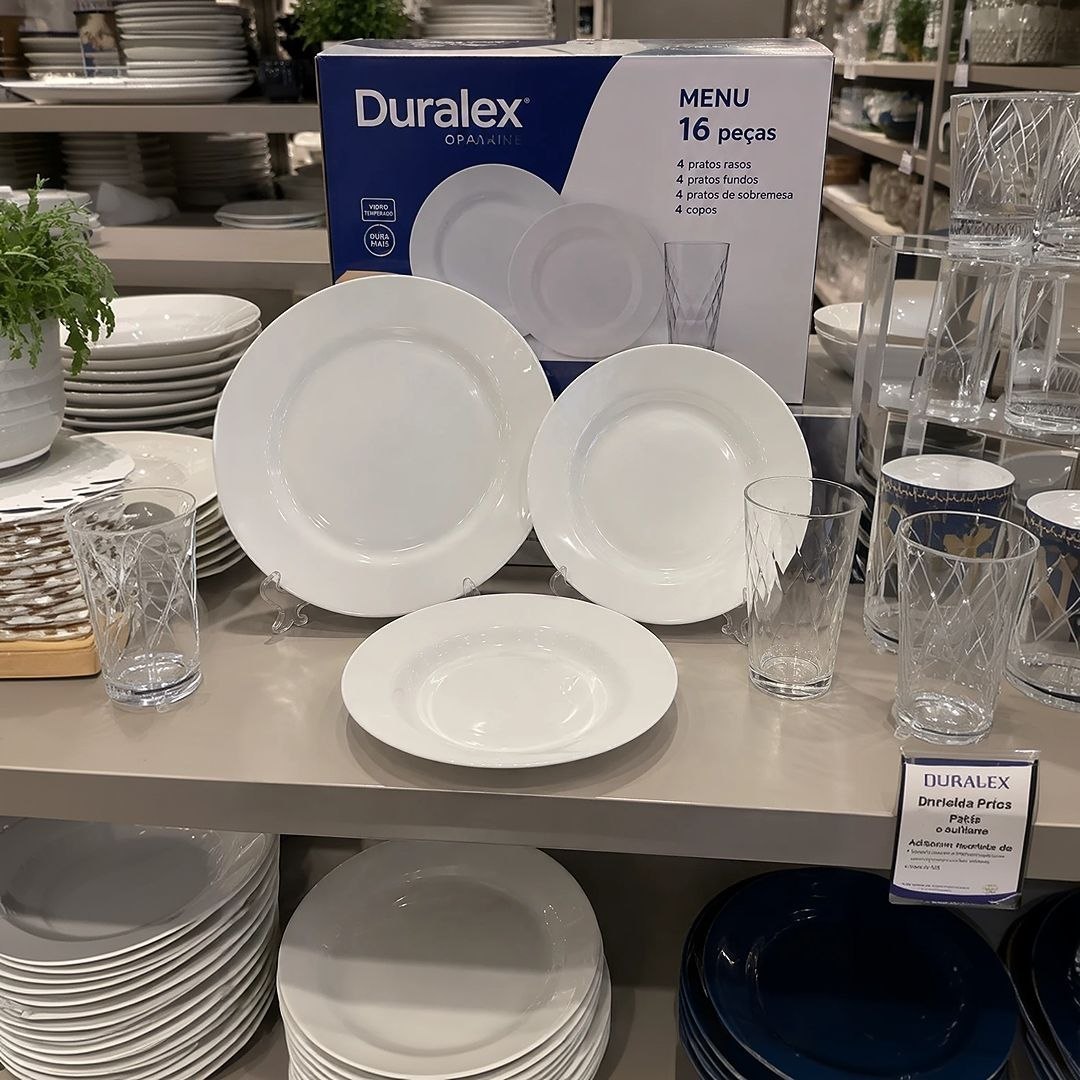 PREÇÃO ‼️ AP. DE JANTAR DURALEX COM 16 PEÇAS 😲🤏
