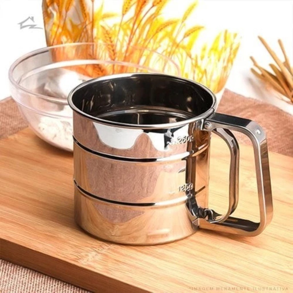 *🆘 PRECINHOO 😮TAPIOQUEIRA INOX FARINHA COM GATILHO COM PENEIRA 12CM*