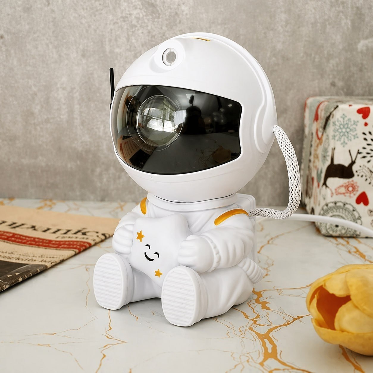 Projetor de Estrelas Astronauta para Quarto com Luz Nebulosa e Galáxia*