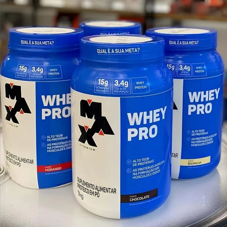 Proteína Max Titanium Whey Pro Concetrado em pó sabor Baunilha x 1kg