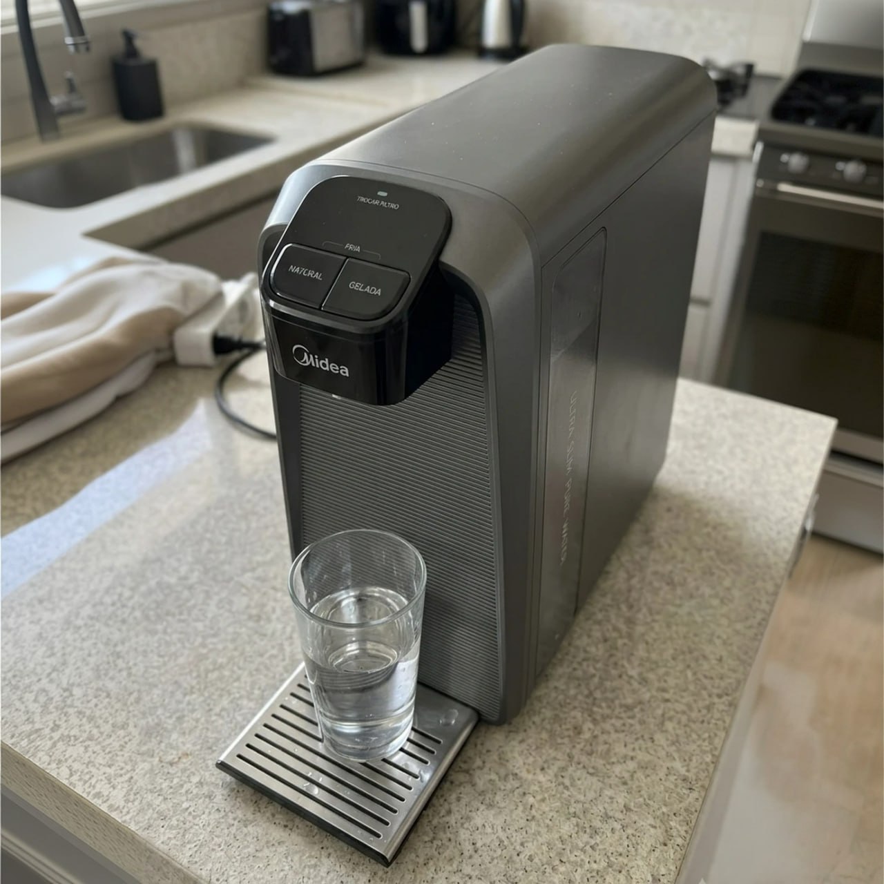 Purificador Midea SlimPure Bivolt Cinza Filtro 2 Estágios