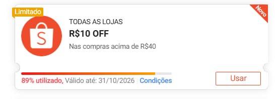 🏷 R$ 10,00 OFF em R$ 40,00