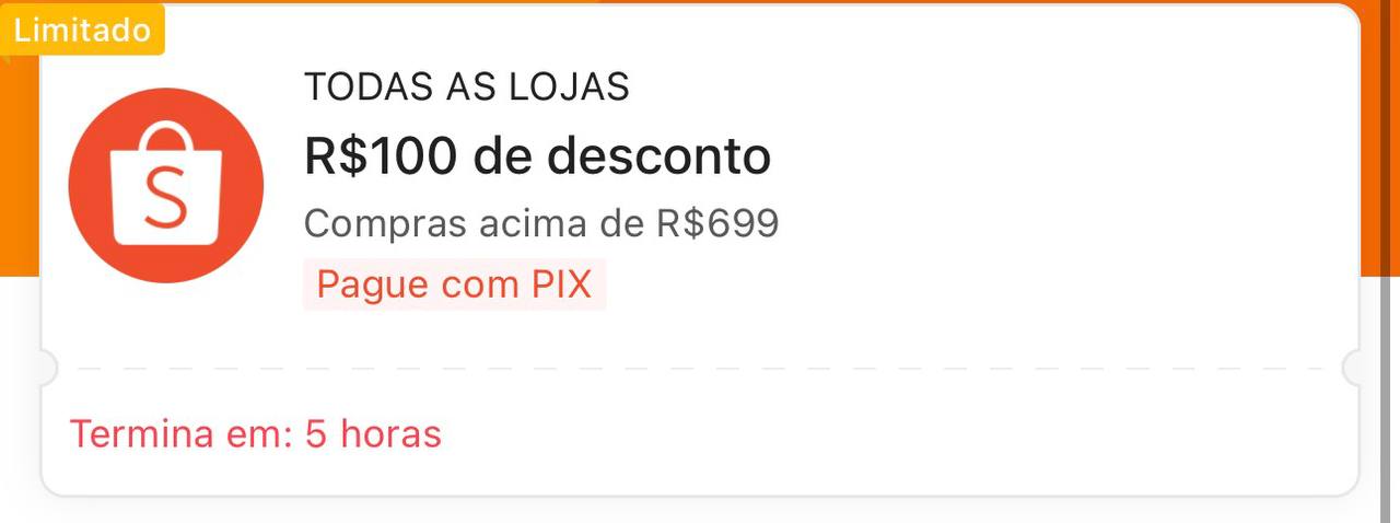 🏷 R$ 100,00 OFF em R$ 699,00 em Pague com PIX