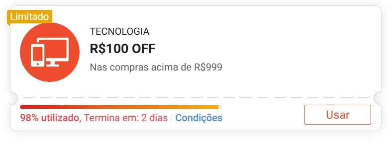 🏷 R$ 100 OFF acima de R$ 999