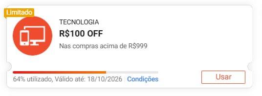 🏷️ R$ 100 OFF em R$ 999