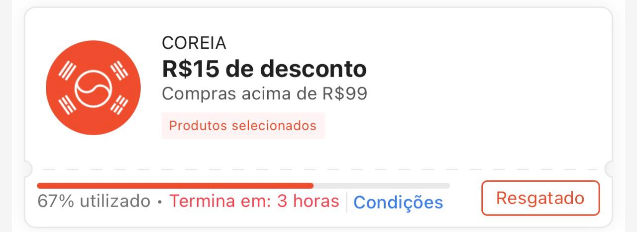 🏷 R$ 15 OFF em R$ 99