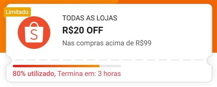 🏷 R$ 20,00 OFF em R$ 99,00