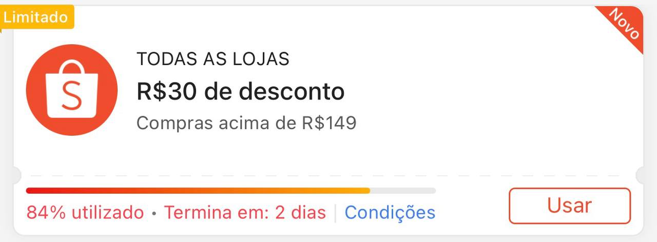 🏷 R$ 30,00 OFF em R$ 149,00