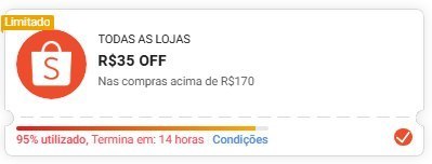 🏷 R$ 35,00 OFF em R$ 170,00