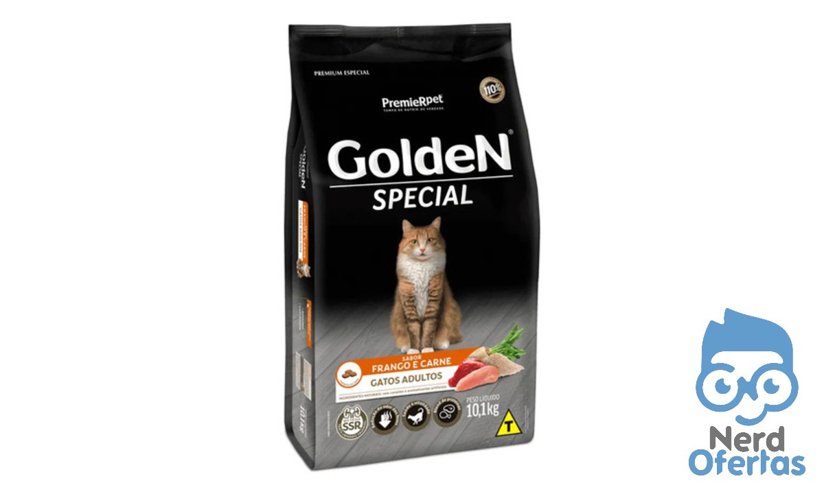 ⚠️ Ração Golden Special Gatos Adultos Frango E Carne 10,1 Kg