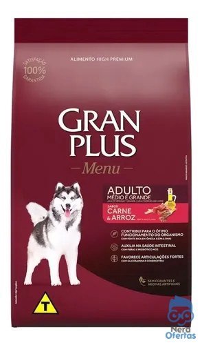 ⚠️ Ração Gran Plus Menu Cão Adulto Médio e Grande Carne Arroz 15kg